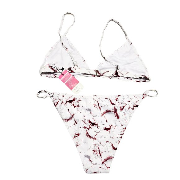 Skekini‎ Bikini XL - Burgundy Gray and White - NWT - Picture 5 of 8